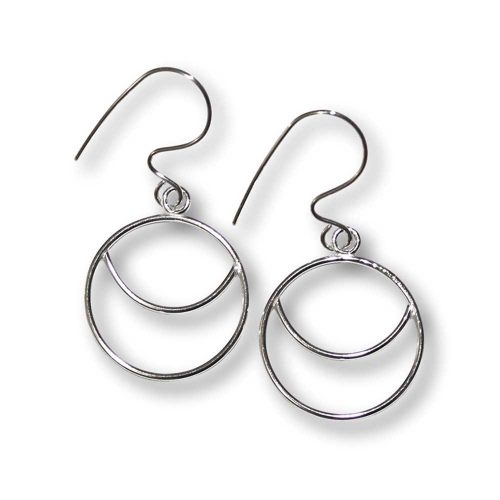 Argentium Silver Crescent Moon Earrings Windsong Jewellery Design