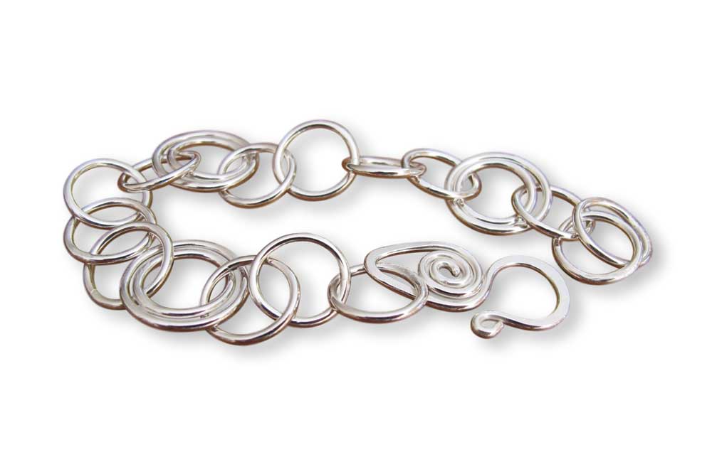 Argentium Silver Double Link Bracelet Windsong Jewellery Design