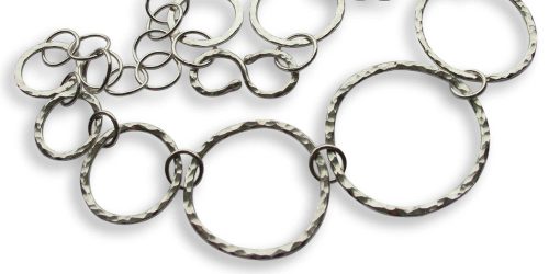 Argentium Silver Textured Link Necklace
