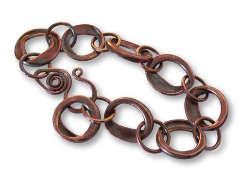 Copper Squashed Pipe Bracelet