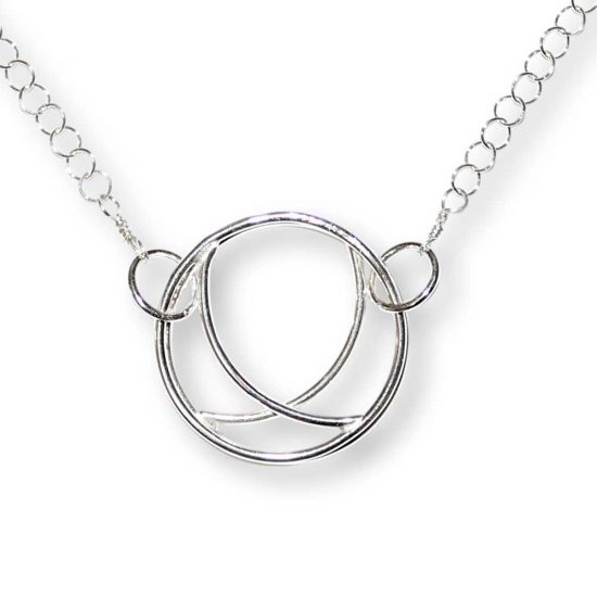 Argentium Silver Double Crescent Necklace Windsong Jewellery Design