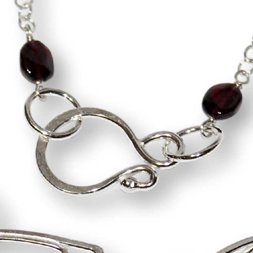 Argentium Silver Raindrop Garnet Necklace Windsong Jewellery Design