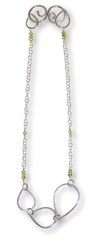 Argentium Silver Raindrop Trio Necklace Windsong Jewellery Design